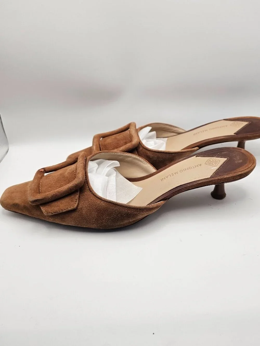 Antonio Melani “Kendra” Suede Buckle Detail Pointed‑Toe Dress Mules – Size 7M - Picture 5 of 7
